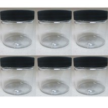 6 PET Plastic 2 Oz Empty Clear Containers Cosmetic Jars Cap Creams Makeu... - £17.29 GBP