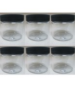 6 PET Plastic 2 Oz Empty Clear Containers Cosmetic Jars Cap Creams Makeu... - $34.99