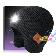 Mens Gifts Bluetooth Beanie With Light, Built-In Wireless Headphones &amp; S... - £25.06 GBP