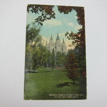 Postcard Salt Lake City Utah Mormon Temple On Salt Lake Route Antique 1915 - £4.71 GBP