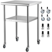VEVOR Stainless Steel Prep Table, 24 x 24 x 36 Inch, 600lbs Load Capacity Heavy  - £159.86 GBP
