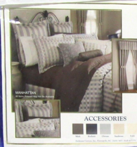 Royal Velvet Manhattan Chrome Check Queen Comforter Bed-skirt Euro plus More - £79.93 GBP