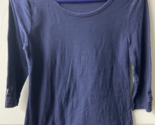 Gap T shirt Top Womens Small Navy Blue 3/4 Sleeve round Neck Knit Heather - $8.87