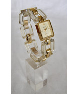 VINTAGE ARMITRON GOLD-TONE QUARTZ WATCH w/ LUCITE AND GOLD-TONE LINKS BR... - $217.92 MXN