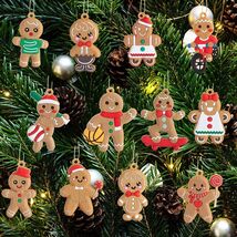 12pcs Gingerbread Man Ornaments Plastic Christmas Tree Hanging Decorations - $178.97 MXN