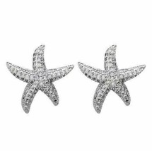 925 Sterling Silver 2.00Ct Round Cut Simulated Diamond Starfish Stud Earrings - £54.79 GBP