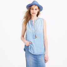 J Crew Drapey Chambray Popover Shirt, Sz 12, New - £50.35 GBP