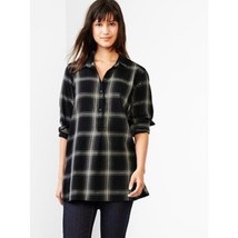 Gap Plaid Popover Shirt, Black plaid, size XL - £43.96 GBP