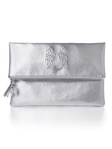 Victoria&#39;s Secret Angel Fold Over Clutch, Silver, NWT - £13.66 GBP