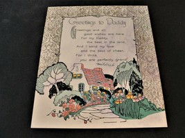 Greetings and All Good Wishes are here for my Daddy - 1950s Greeting Card. - £4.72 GBP
