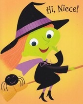 Greeting Card Halloween &quot;Hi Niece!&quot; Swoosh! Swish! A Witchy Wish for Someone.. - £1.19 GBP