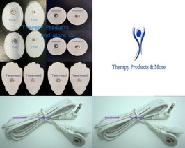 2 Electrode Lead CABLE(3.5mm Plug)+4LG+4SM OVAL+4SM Pads For Iq Digital Massager - £18.15 GBP