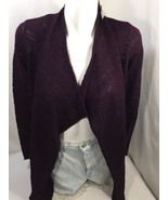 Express Women purple waterfall Open Front Wool Stretch Long Sleeves card... - £21.73 GBP