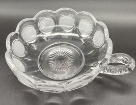 Fostoria Glass Clear Eagle 1886 Coin Dot Nappy Handle Bowl - £9.43 GBP
