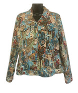Christopher &amp; Banks Women&#39;s Jacket Colorful Floral Size Medium Button Front - £17.03 GBP