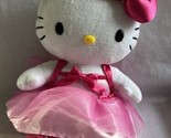 Sanrio Character Hello Kitty cat plush doll Stuffed pink bow dress 2011 ... - £30.10 GBP
