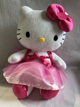 Sanrio Character Hello Kitty cat plush doll Stuffed pink bow dress 2011 ... - $37.57