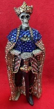 Santeria Vodou Curanderismo Dazzling Rhinestone King Arthur As Skeleton Statue - $60.00