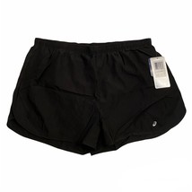 Asics Womens 3 Inch Split Shorts Black Drawstring Liner Pocket, Size XL ... - $14.99