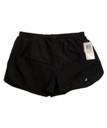 Asics Womens 3 Inch Split Shorts Black Drawstring Liner Pocket, Size XL ... - £11.85 GBP