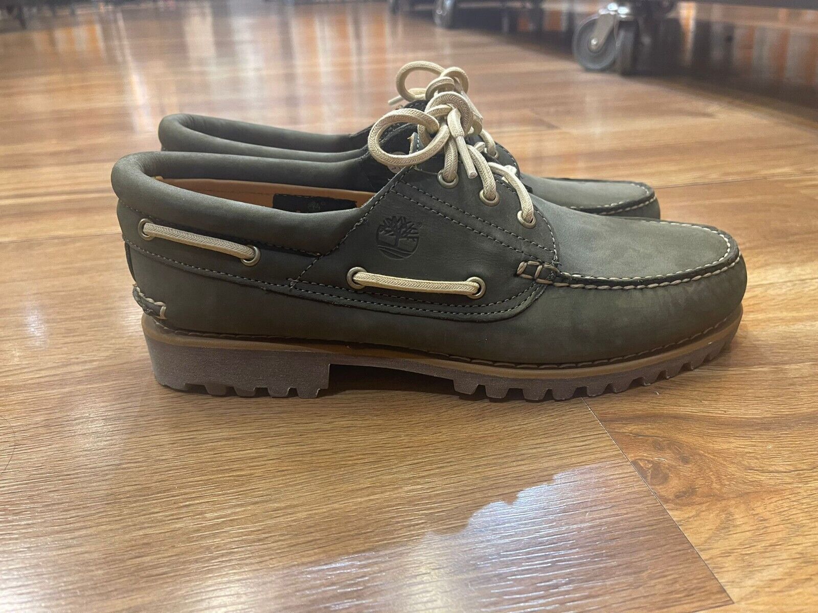 TIMBERLAND MEN'S AUTHENTIC HANDSEWN BOAT SHOE DARK GREEN NUBUCK A5WAD ALL SIZES - £139.87 GBP