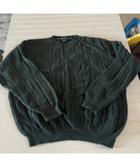 Vintage 90s Nautica Crew Neck Sweater Mens XXL Dark Green Cotton - $18.88