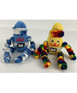 Leggy Eggy Handmade Crochet Animal Toy Shaker Rattle Rainbow Blue Shelf ... - $24.70