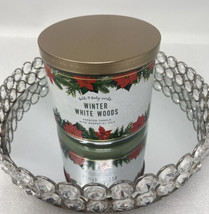 Bath &amp; Body Works Winter White Woods Scented 3 Wick Candle 14.5oz New - £23.07 GBP