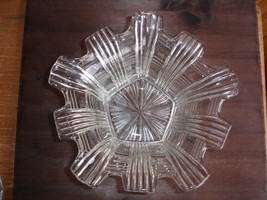 Sowerby Art Deco Flint 5 Sided Glass Bowl Flanged 2593 - £28.02 GBP