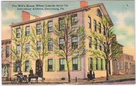 Postcard Will&#39;s House Lincoln Wrote His Address Gettysburg Pennsylvania - $4.94