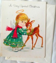 Little Angel Very Special Christmas Religious  Card 1970s Unused - £3.12 GBP