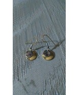 Gold Silver Tone Round Circle Dangle Earrings Pierced Ear  - £8.53 GBP