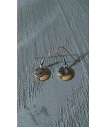 Gold Silver Tone Round Circle Dangle Earrings Pierced Ear  - $10.88