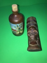 Pair Of Caribbean Hand Carved Keepsakes: Jamaican Man Totem, WaterBottle - $16.01