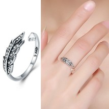 925 Sterling Silver Vintage Trend Rings French Style Clear CZ Adjustable Finger  - £16.06 GBP
