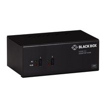 Black Box KVM Switch - 2-Port, Dual-Monitor, HDMI 2.0, 4K 60Hz, USB 3.0 Hub, Aud - £274.20 GBP