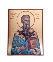14cm San Leo The Great Papa Di Roma Dorato Foglia Dipinto a Mano Dettagl... - $14.84