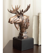 Ebros Rustic Western Bull Moose Bust Statue In Bronze Electroplated Resi... - $72.43 CAD
