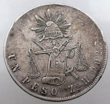 1 Peso Balanza 1871 Ceca Zacatecas Mexico 1 Peso Moneda De Plata - $189.78