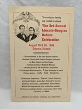Ottawa Illinois The 3rd Annual Lincoln-Douglas Debate Celebration Flyer Sheet - £38.91 GBP