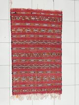 Handwoven Zemmouri Kilim Rug: Berber Geometric Design, Moroccan Carpet (... - $340.00