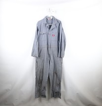 Vintage 70s Dickies Mens 40 Short Spell Out Herringbone Chambray Coveralls Bibs - £77.83 GBP