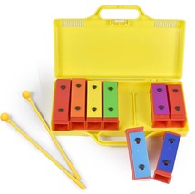 8-Note Chromatic Xylophone Glockenspiel With Yellow Case From Ennbom. - £29.63 GBP