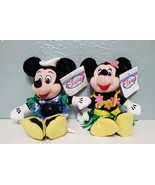 VINTAGE Disney Tourist Mickey &amp; Hula Minnie Bean Bag Plush Set Of 2 WITH... - $33.60 CAD