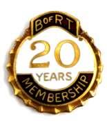 VTG Brotherhood of Railroad Trainmen BRT 20 Year Membership Pin 10K GF U... - €24,82 EUR
