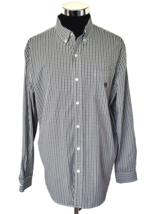 CHAPS Shirt Men&#39;s Size X-Large Black  &amp; White Checks Cotton Blend Long Sleeves - £13.49 GBP