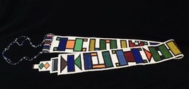 Vintage 5&quot; Beaded Native American Large 53&quot; x 5&quot; Colorful Sash - £986.92 GBP