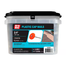12 x 3/4 inch Plastic Round Cap Roofing Nails 3000 Pack Superior Holding Power - £33.26 GBP