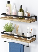Amada Homefurnishing Floating Shelves, Bathroom Shelf With Towel Bar,, Amfs01 - £31.44 GBP
