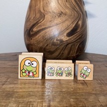 Vintage 1995 Rare Sanrio Keroppi Rubber Stamp Lot Wood Mount - All Night... - $36.63